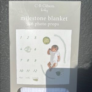 C.R. Gibson Baby Milestone Blanket with Photo Props